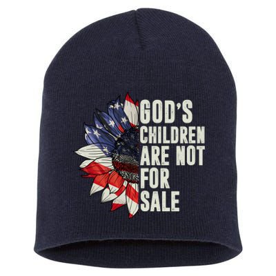 Gods Children Are Not For Sale Floral Flag Short Acrylic Beanie