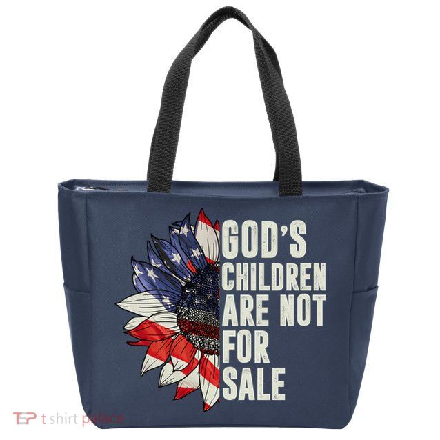 Gods Children Are Not For Sale Floral Flag Zip Tote Bag
