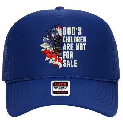 Gods Children Are Not For Sale Floral Flag High Crown Mesh Back Trucker Hat