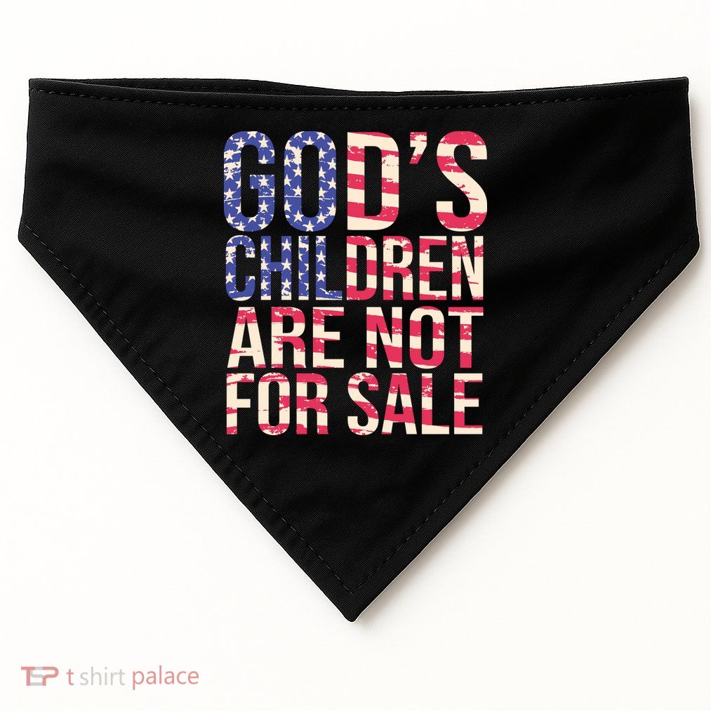 Gods Children Are Not For Sale USA Style USA-Made Doggie Bandana