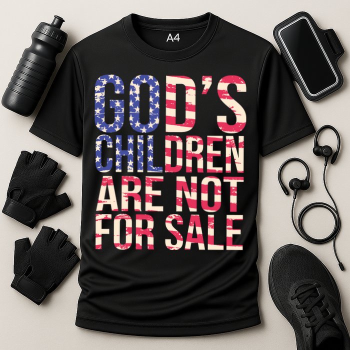 Gods Children Are Not For Sale USA Style Cooling Performance Crew T-Shirt