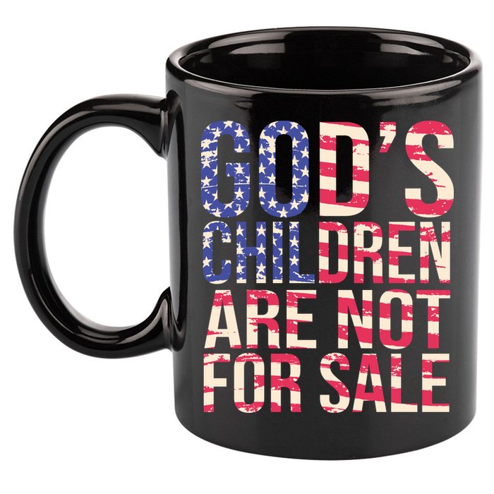 Gods Children Are Not For Sale USA Style 11oz C Handle Ceramic Mug