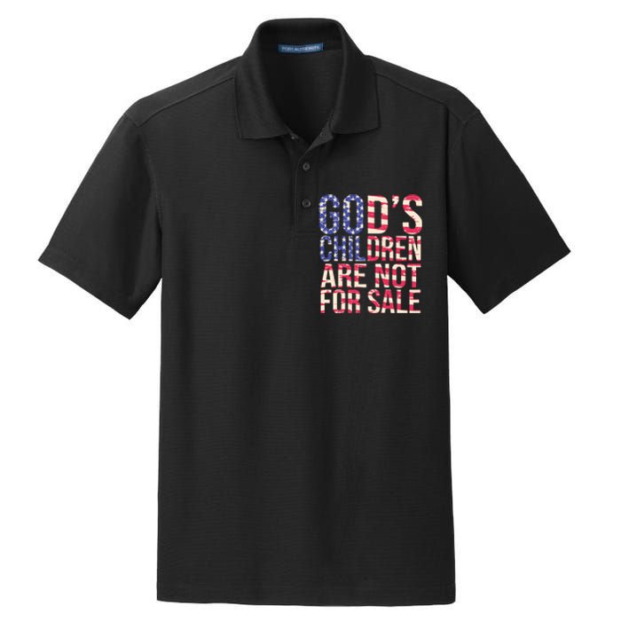 Gods Children Are Not For Sale USA Style Dry Zone Grid Polo