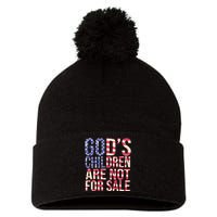 Gods Children Are Not For Sale USA Style Pom Pom 12in Knit Beanie