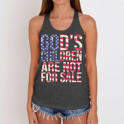 Gods Children Are Not For Sale USA Style Women's Knotted Racerback Tank