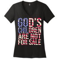 Gods Children Are Not For Sale USA Style Women's V-Neck T-Shirt