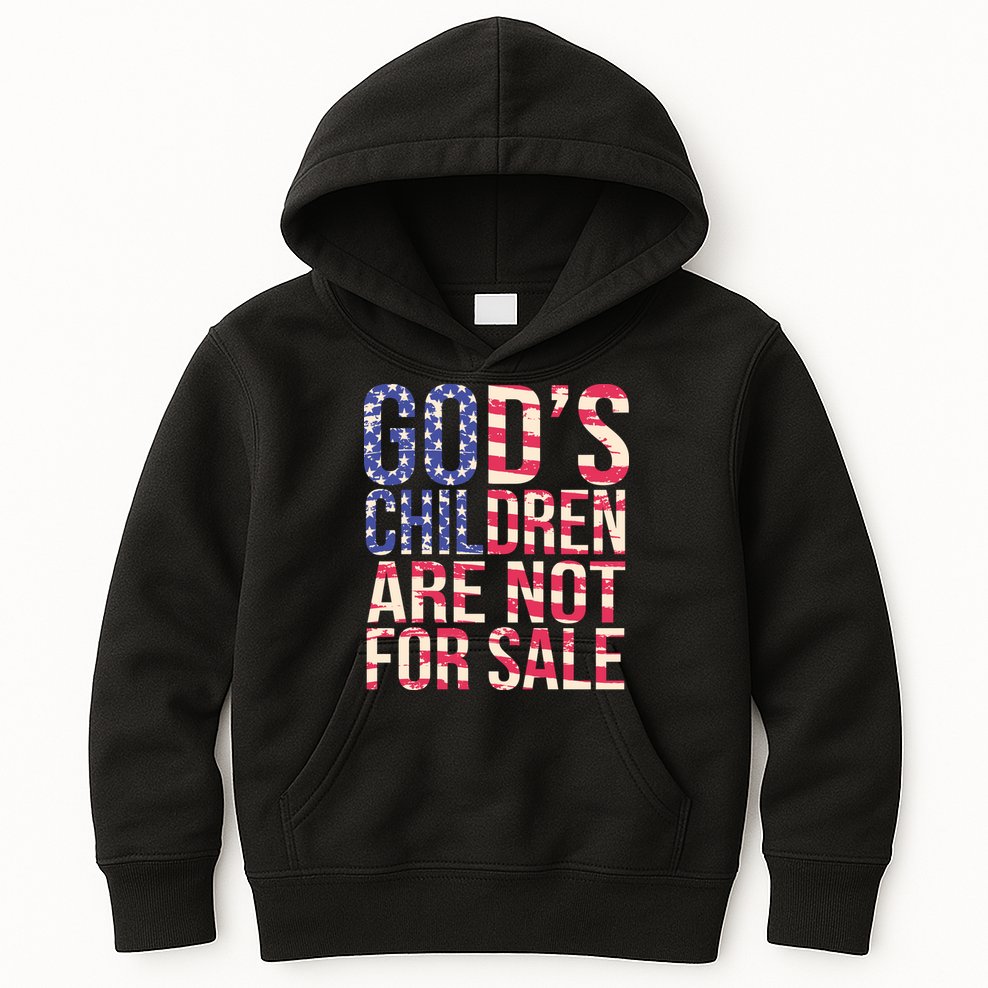 Gods Children Are Not For Sale USA Style Kids Hoodie