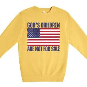 Gods Children Are Not For Sale Funny Political Premium Crewneck Sweatshirt