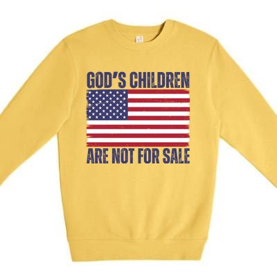 Gods Children Are Not For Sale Funny Political Premium Crewneck Sweatshirt