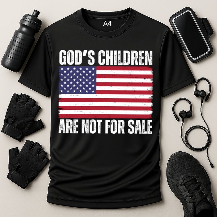 Gods Children Are Not For Sale Funny Political Cooling Performance Crew T-Shirt