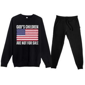 Gods Children Are Not For Sale Funny Political Premium Crewneck Sweatsuit Set