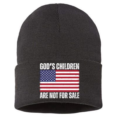 Gods Children Are Not For Sale Funny Political Sustainable Knit Beanie
