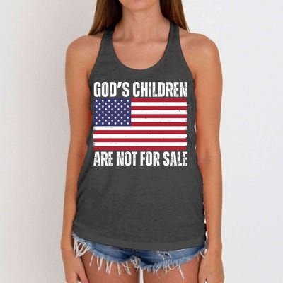 Gods Children Are Not For Sale Funny Political Women's Knotted Racerback Tank