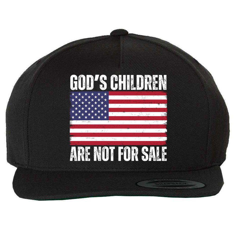 Gods Children Are Not For Sale Funny Political Wool Snapback Cap
