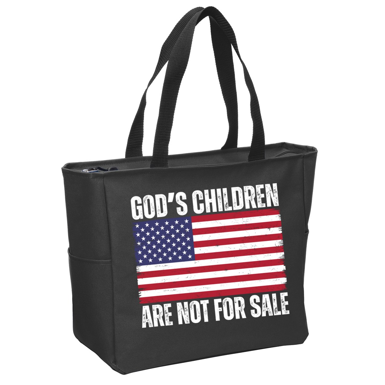 Gods Children Are Not For Sale Funny Political Zip Tote Bag