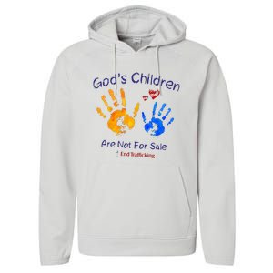 God's Children Are Not For Sale Hand Prints Performance Fleece Hoodie