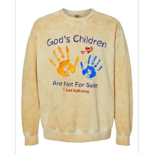 God's Children Are Not For Sale Hand Prints Colorblast Crewneck Sweatshirt