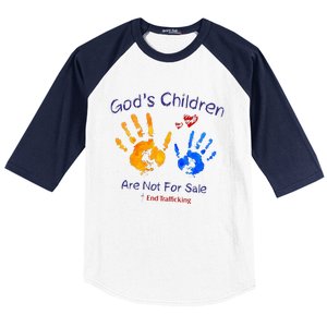 God's Children Are Not For Sale Hand Prints Baseball Sleeve Shirt