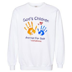 God's Children Are Not For Sale Hand Prints Garment-Dyed Sweatshirt