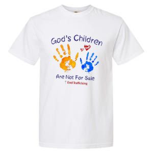 God's Children Are Not For Sale Hand Prints Garment-Dyed Heavyweight T-Shirt