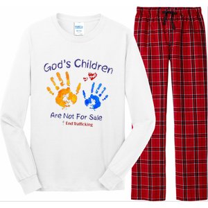 God's Children Are Not For Sale Hand Prints Long Sleeve Pajama Set