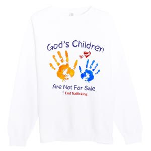 God's Children Are Not For Sale Hand Prints Premium Crewneck Sweatshirt