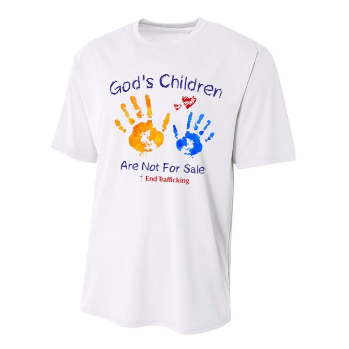 God's Children Are Not For Sale Hand Prints Performance Sprint T-Shirt