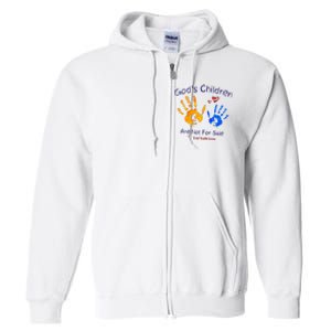 God's Children Are Not For Sale Hand Prints Full Zip Hoodie