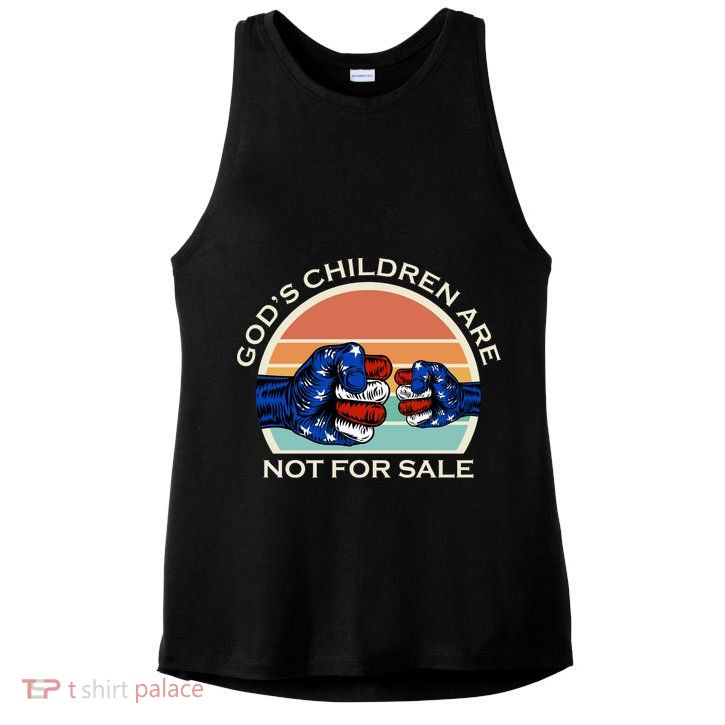 Gods Children Are Not For Sale Politcal USA Ladies PosiCharge Tri-Blend Wicking Tank