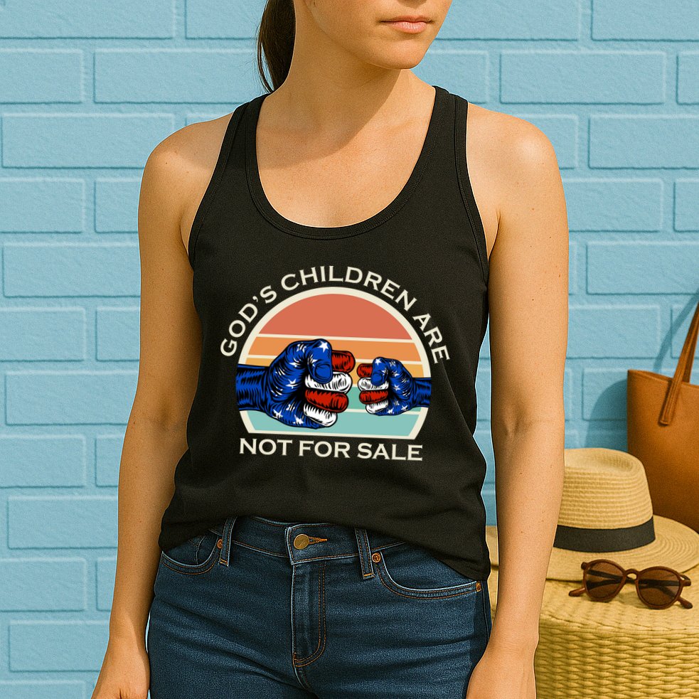 Gods Children Are Not For Sale Politcal USA Womens Tank Top