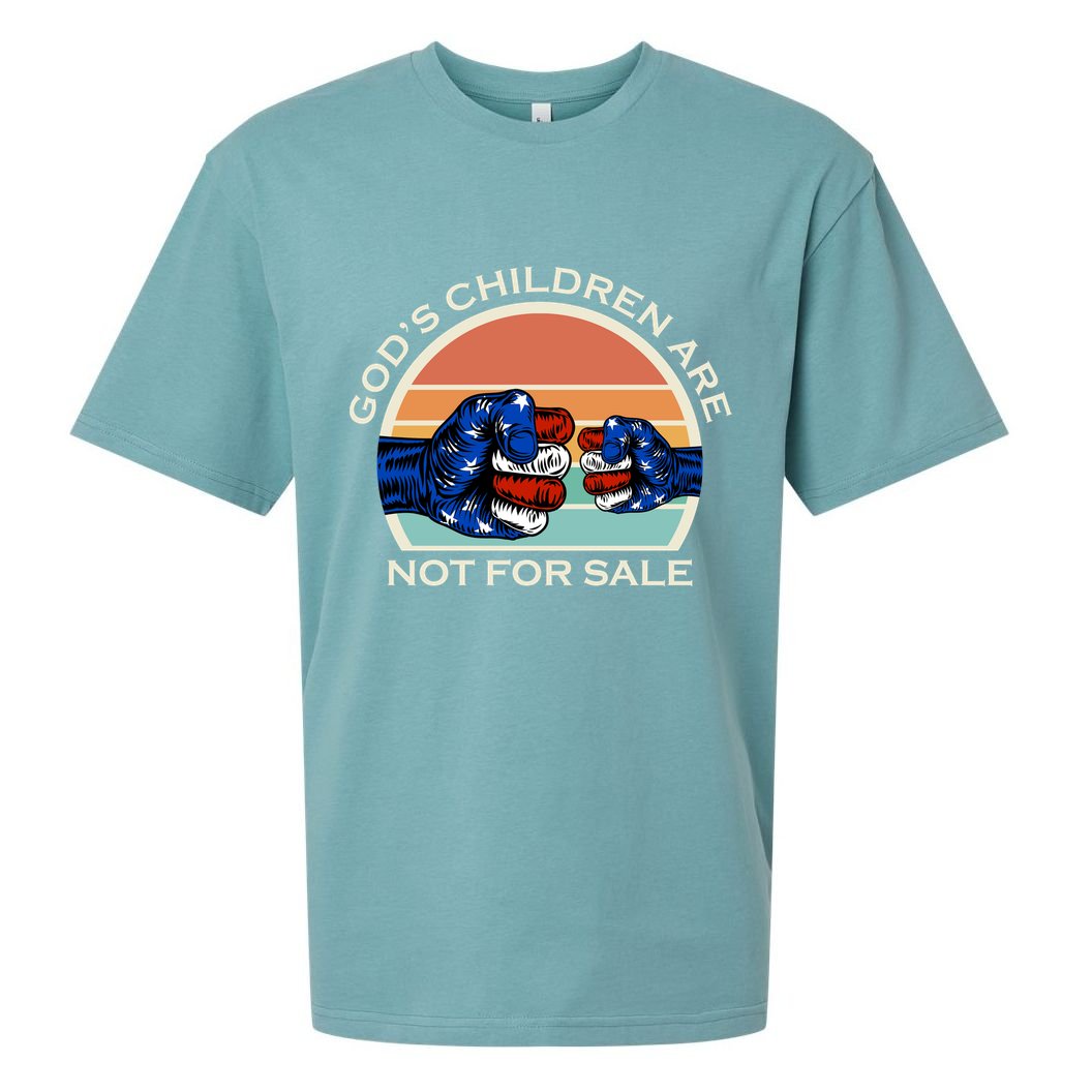 Gods Children Are Not For Sale Politcal USA Sueded Cloud Jersey T-Shirt