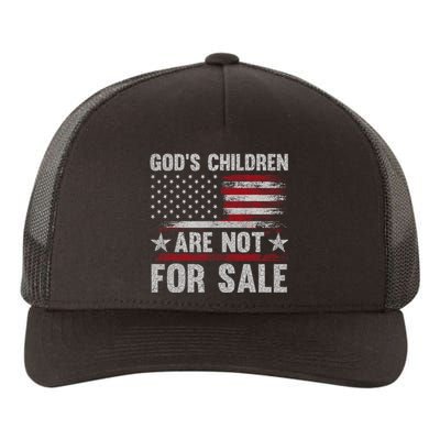 Gods Children Are Not For Sale Funny Quote Gods Children America Flag Yupoong Adult 5-Panel Trucker Hat