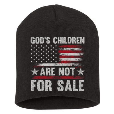 Gods Children Are Not For Sale Funny Quote Gods Children America Flag Short Acrylic Beanie