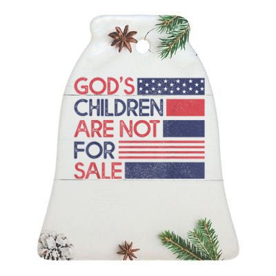 Gods Children Are Not For Sale Ceramic Bell Ornament