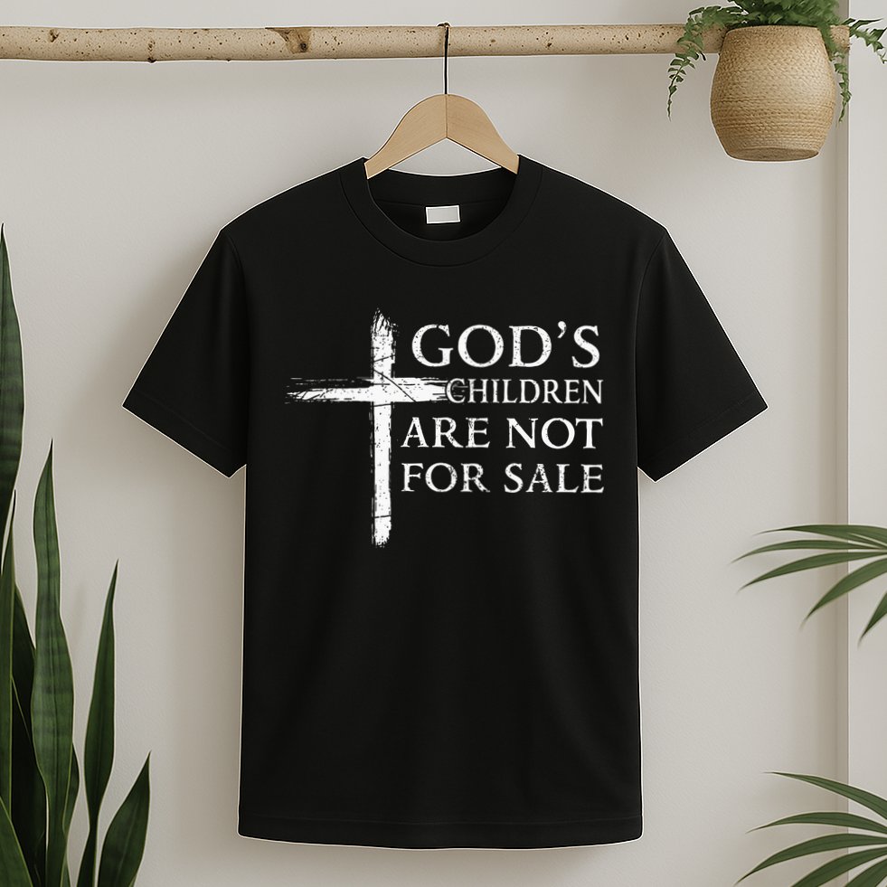Gods Children Are Not For Sale Cross Christian T-Shirt