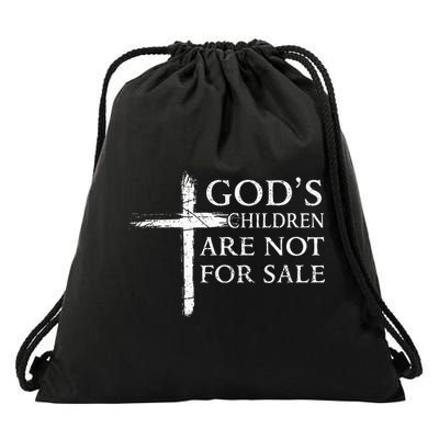Gods Children Are Not For Sale Cross Christian Drawstring Bag