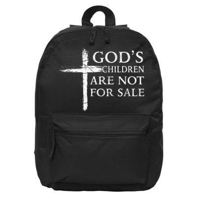 Gods Children Are Not For Sale Cross Christian 16 in Basic Backpack