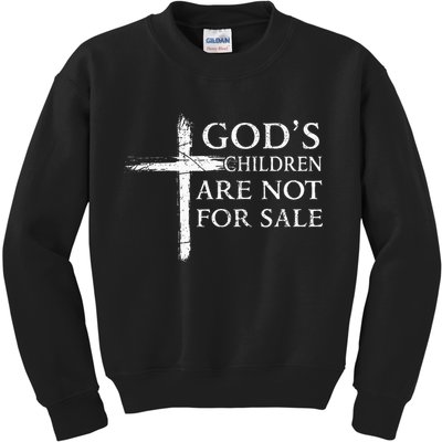 Gods Children Are Not For Sale Cross Christian Kids Sweatshirt