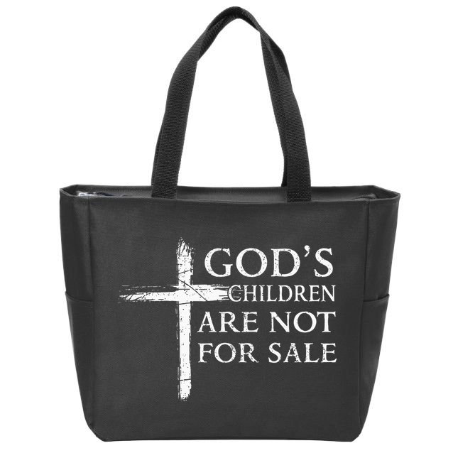Gods Children Are Not For Sale Cross Christian Zip Tote Bag