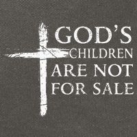Gods Children Are Not For Sale Cross Christian Cotton Canvas Backpack
