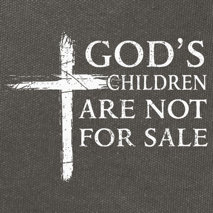 Gods Children Are Not For Sale Cross Christian Cotton Canvas Backpack