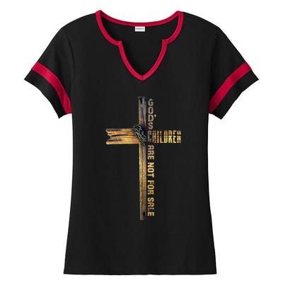 Gods Children Are Not For Sale: Embracing Sound Of Freedom Ladies Halftime Notch Neck Tee