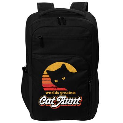 Greatest Cat Aunt Vintage Eighties Style Cat Retro Cute Gift Impact Tech Backpack