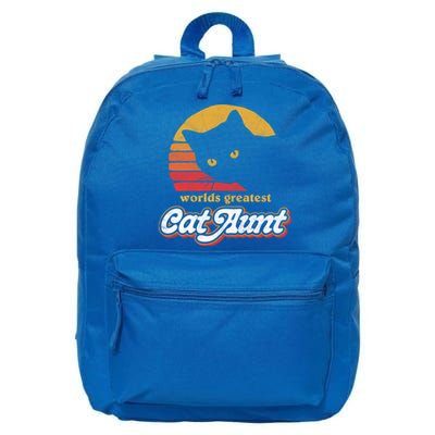 Greatest Cat Aunt Vintage Eighties Style Cat Retro Cute Gift 16 in Basic Backpack