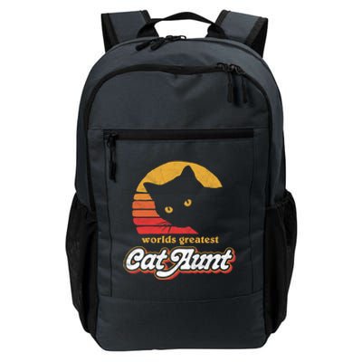 Greatest Cat Aunt Vintage Eighties Style Cat Retro Cute Gift Daily Commute Backpack