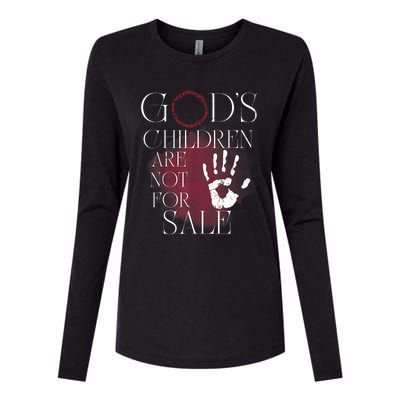 Gods Children Are Not For Sale For Children Family Womens Cotton Relaxed Long Sleeve T-Shirt