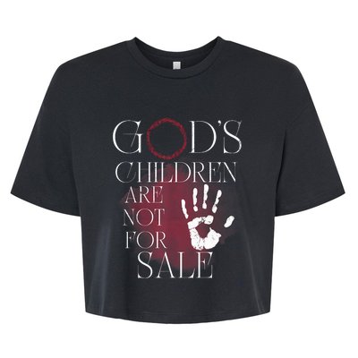 Gods Children Are Not For Sale For Children Family Bella+Canvas Jersey Crop Tee