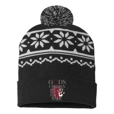 Gods Children Are Not For Sale For Children Family USA-Made Snowflake Beanie