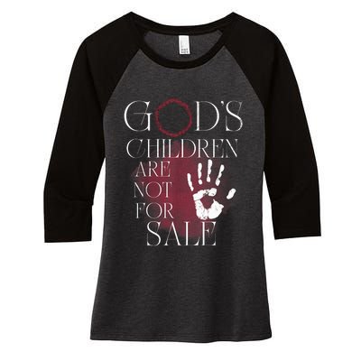 Gods Children Are Not For Sale For Children Family Women's Tri-Blend 3/4-Sleeve Raglan Shirt