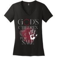 Gods Children Are Not For Sale For Children Family Women's V-Neck T-Shirt